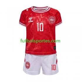 Camiseta Dinamarca Eriksen 10 Niño Primera Equipación Euro 2024